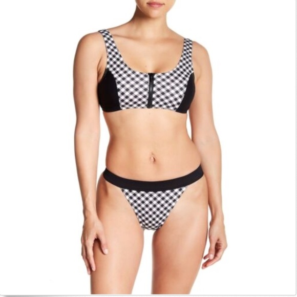 Tart Riley Zip Front 2-Piece Bikini Set Gingham XS - Picture 1 of 5